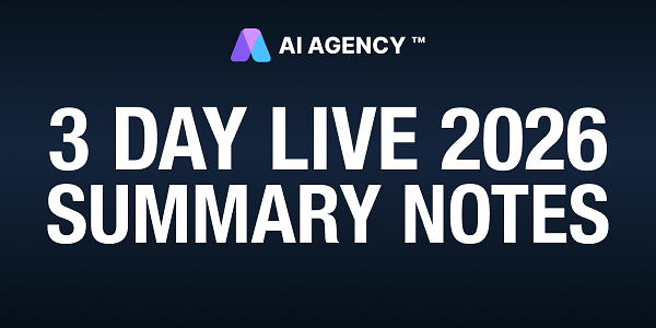 3 DAY LIVE 2026 Summary Notes